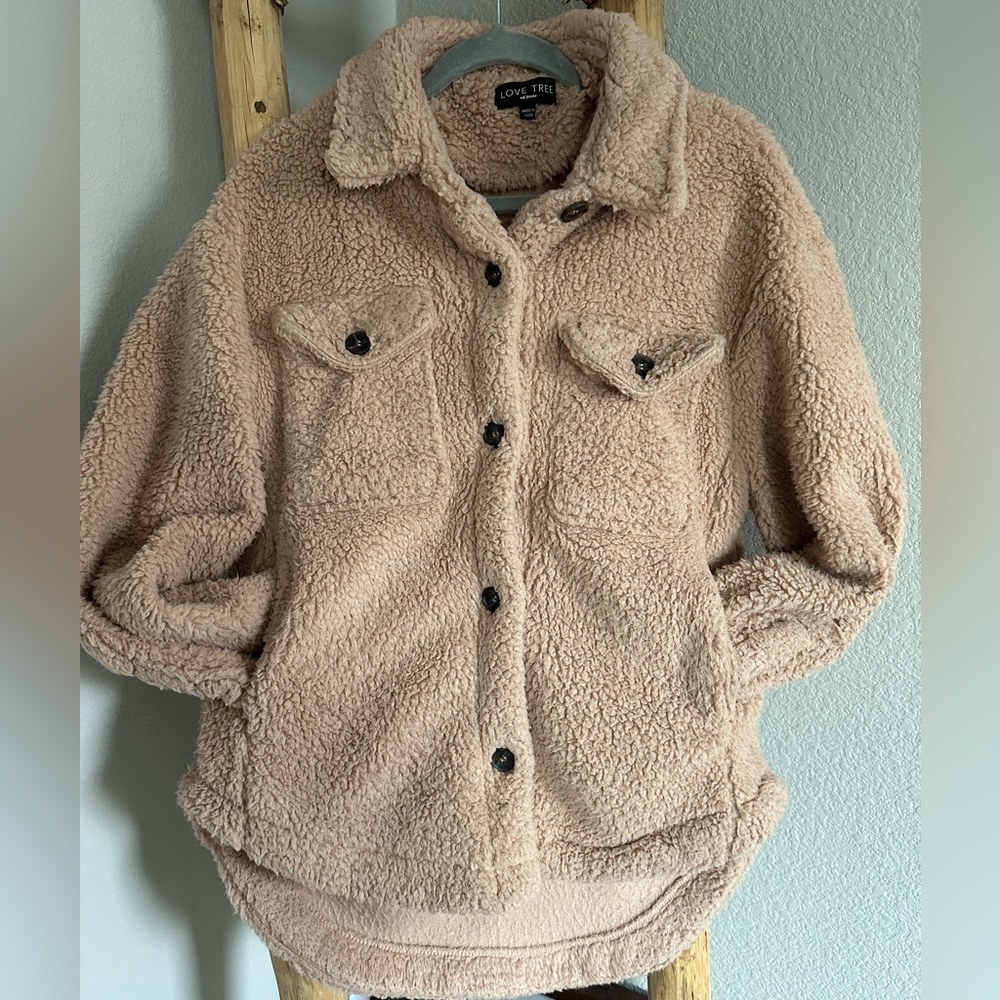 Love Tree Sherpa Teddy Shacket
